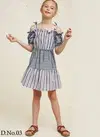 Gray Colour Latest Designer Exclusive Fancy Off shoulder frock Westen Style South Cotton Kids Wear Collcetion Him 03